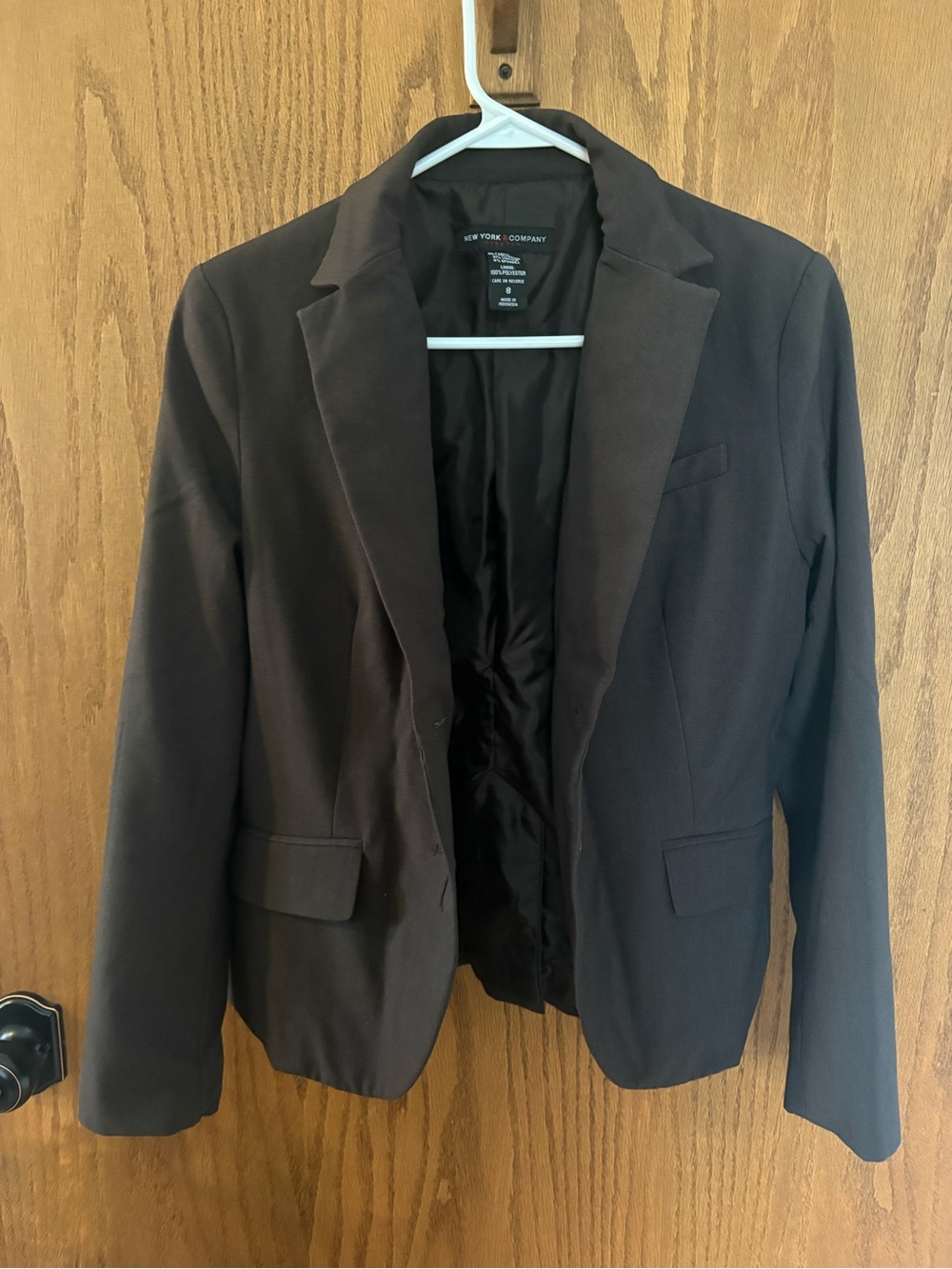 New York & Company Women's Dark Brown Fitted Blazer